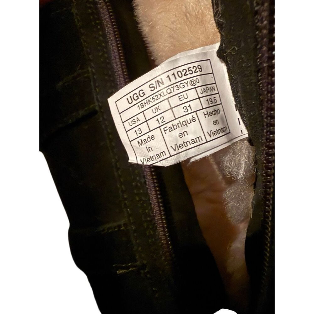 UGG Youth 1 Maddi II Casual Shearling Winter Boots Buckle Black Suede 1102529 - Picture 4 of 7